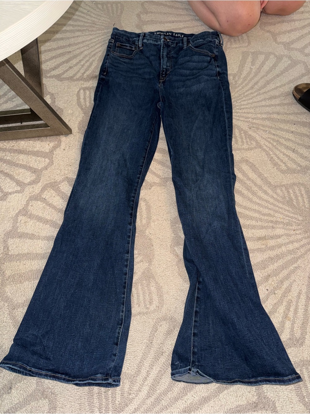 American Eagle Outfitters Navy Flare Jeans for Women